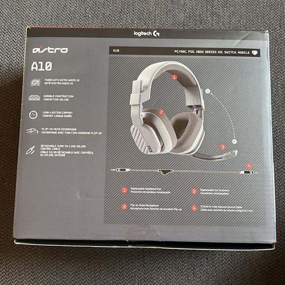 Logitech Headphones Astro A Wired Gaming Headset For Pc Gray Poshmark